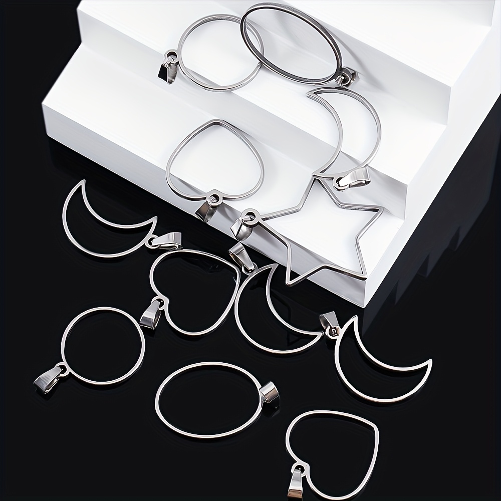 5pcs Hollow Pendant Set for DIY Necklace and Earring Making